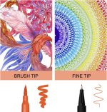 Dual Brush Marker Pens for Coloring,24 Colored Markers,Fine Point and Brush Tip Art Markers for Kids Adult Coloring Books Bullet Journals Planners,Note Taking Coloring Writing - Image 6